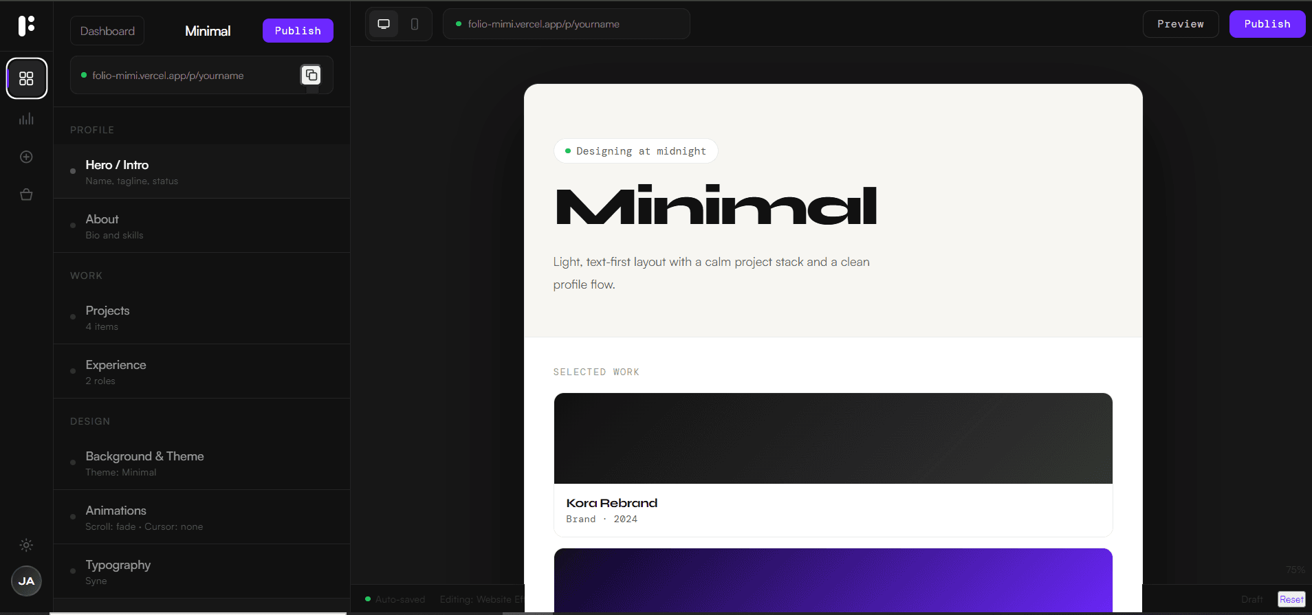 Folio Portfolio Template Generator screenshot 3
