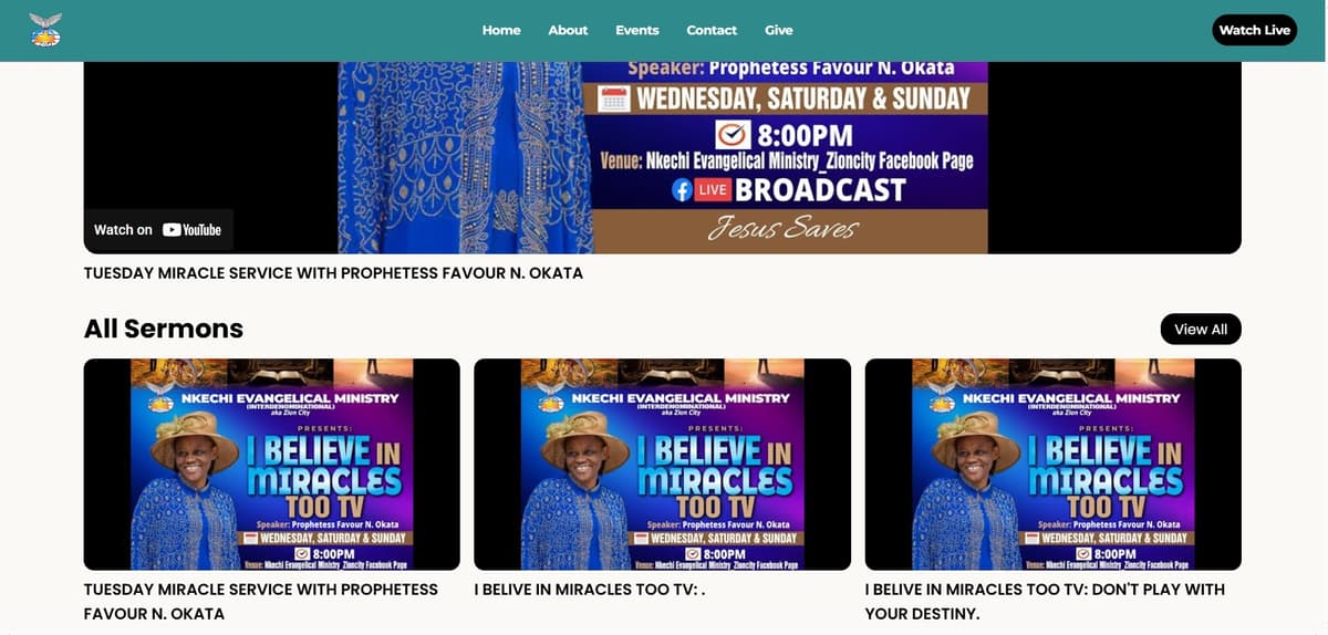 Nkechi Evangelical Ministry Website